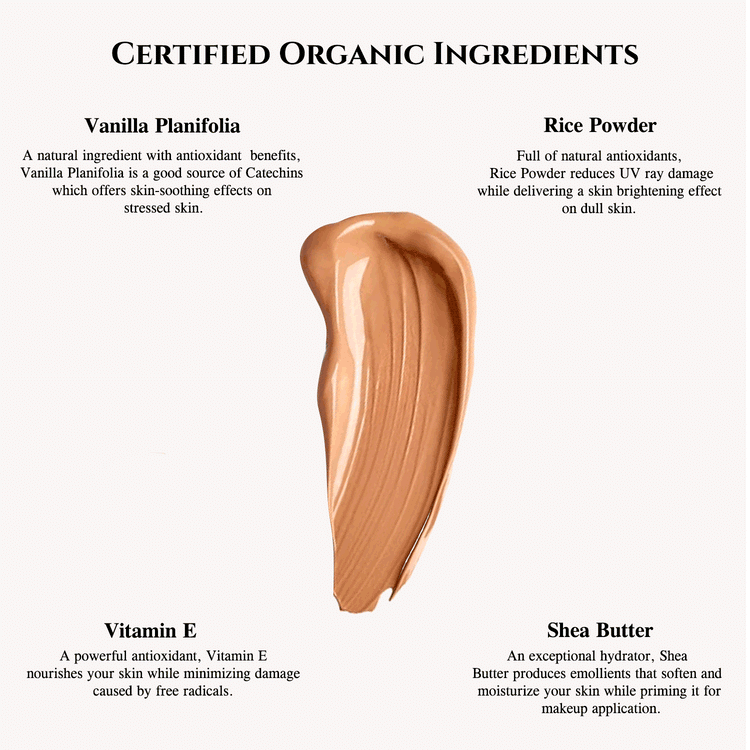 Luxury by Sofia Bio Glow Foundation Organic Ingredients