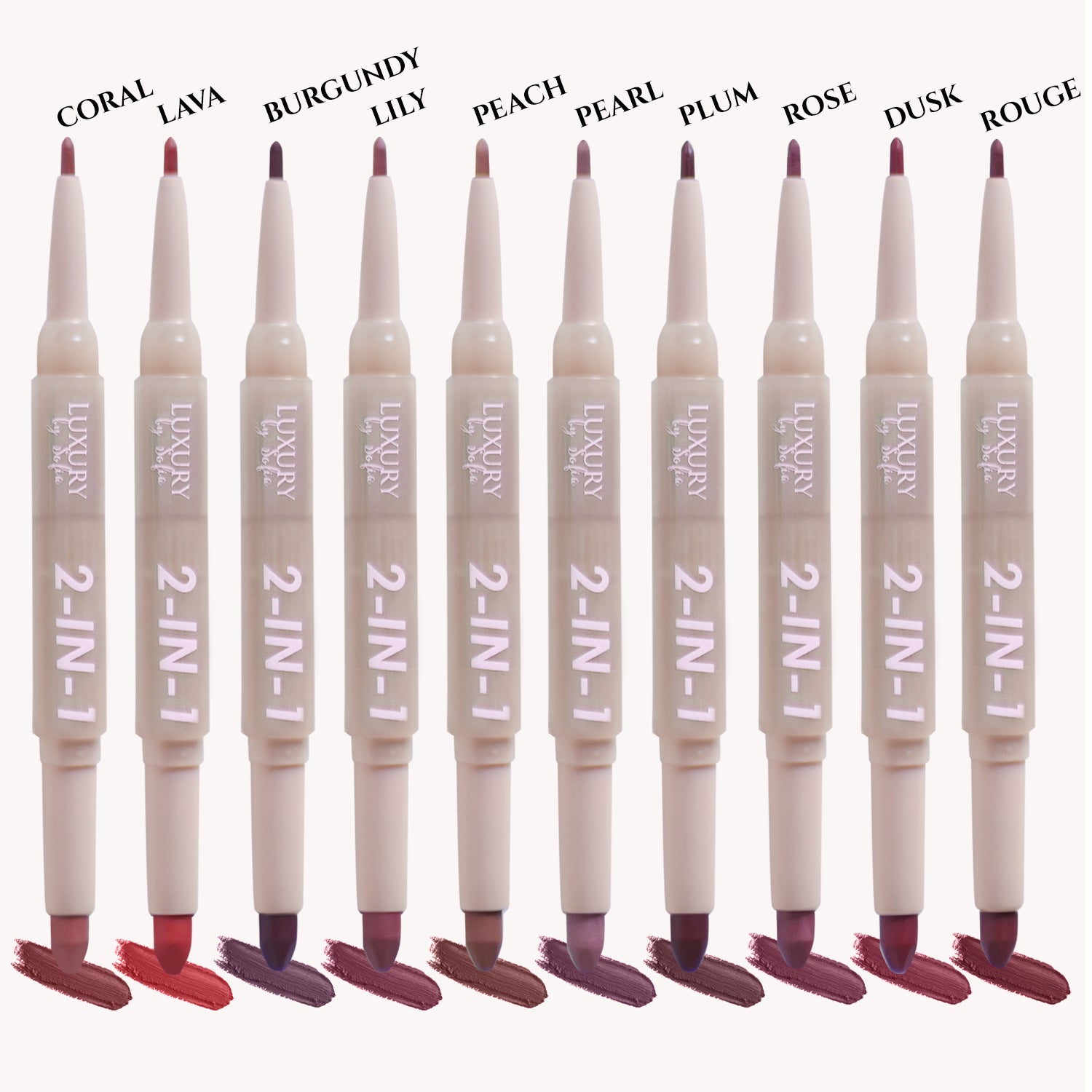 all natural 2 in 1 lipstick and lipliner collection